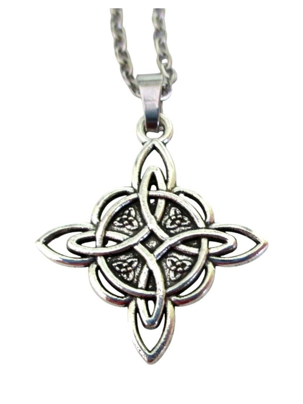 New Celtic Trinity Knot Pendant Necklace On 20" Stainless Chain Triquetra Unisex